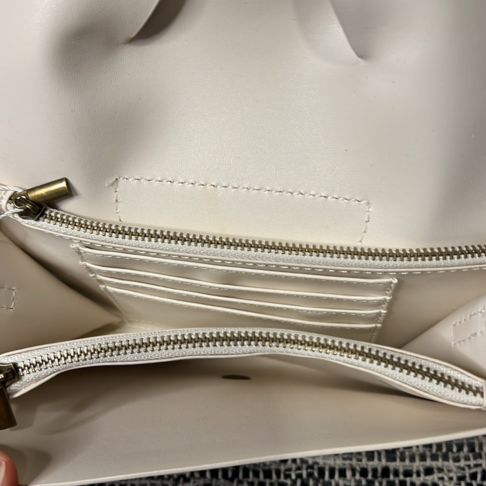 Anthropologie White Leather Crossbody Clutch - Picture 4 of 5